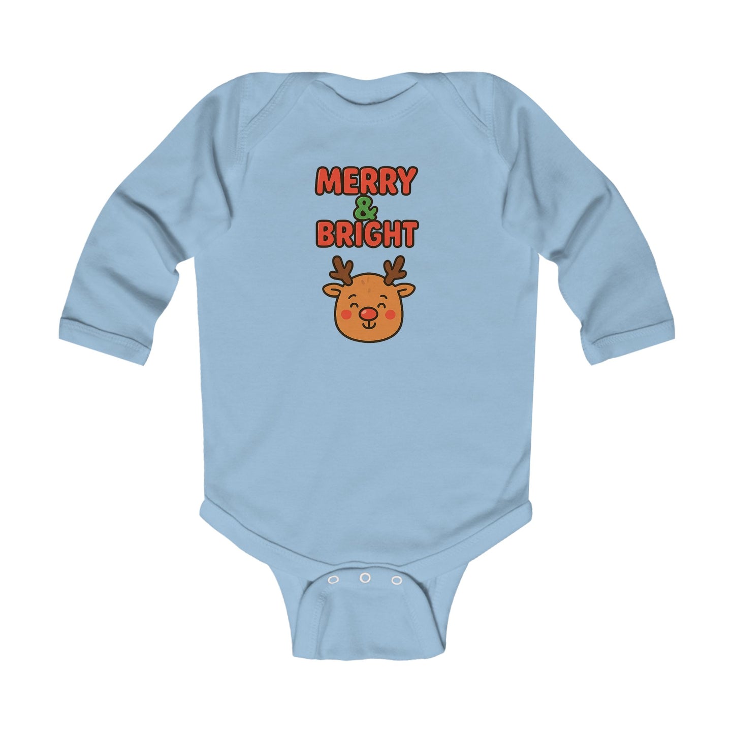 Merry & Bright Reindeer Infant Long Sleeve Bodysuit