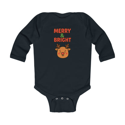 Merry & Bright Reindeer Infant Long Sleeve Bodysuit