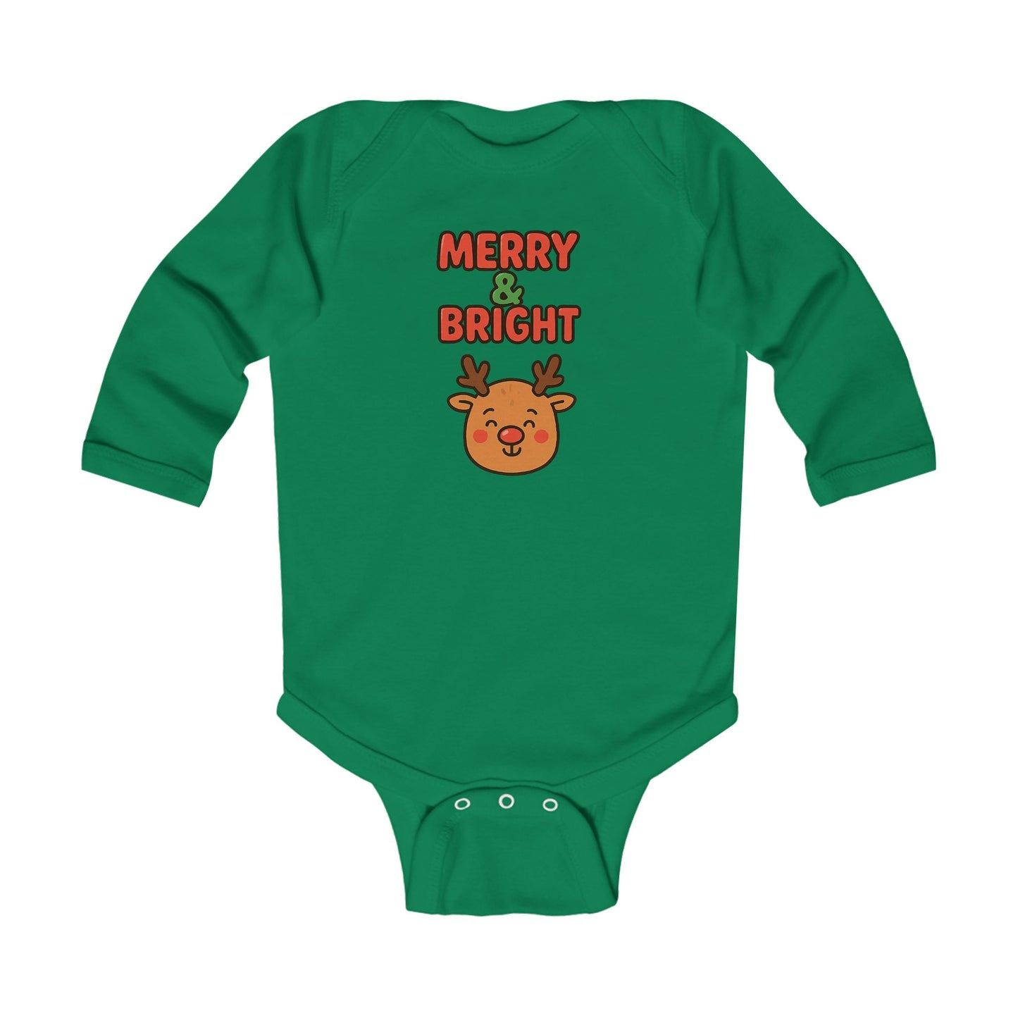 Merry & Bright Reindeer Infant Long Sleeve Bodysuit