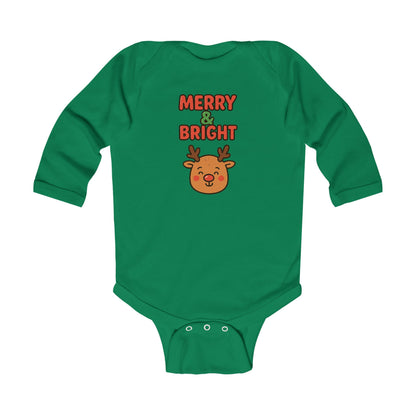 Merry & Bright Reindeer Infant Long Sleeve Bodysuit