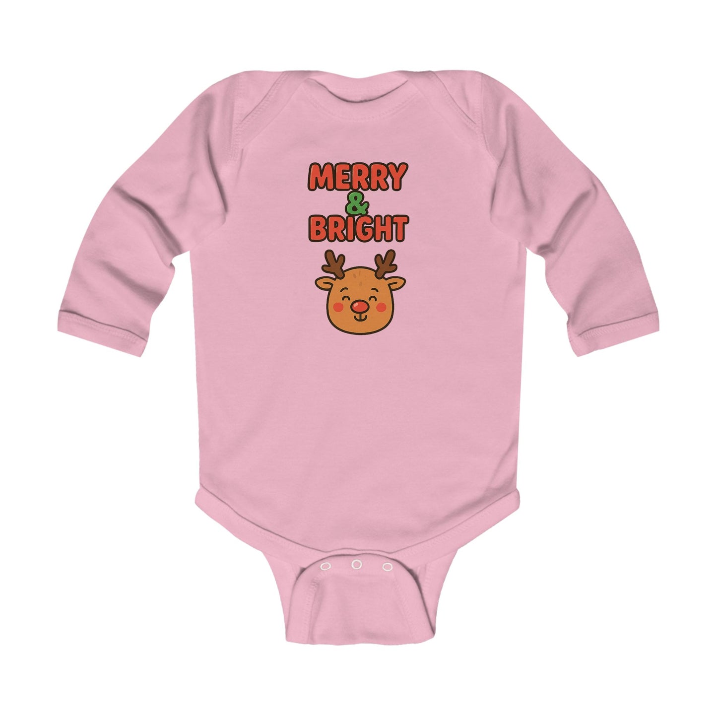 Merry & Bright Reindeer Infant Long Sleeve Bodysuit