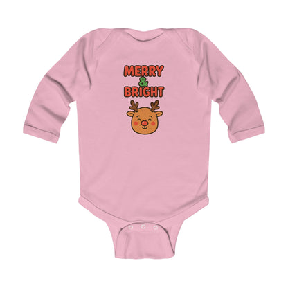 Merry & Bright Reindeer Infant Long Sleeve Bodysuit