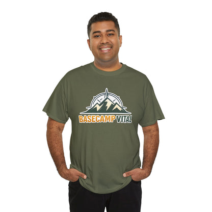 Base Camp Vital Mountain Compass Crewneck T-Shirt | Outdoor Hiking Graphic Tee | Midweight Cotton Trail Shirt (free shipping)