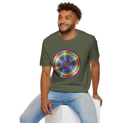 Retro Rainbow CD- Vinyl Record T-Shirt