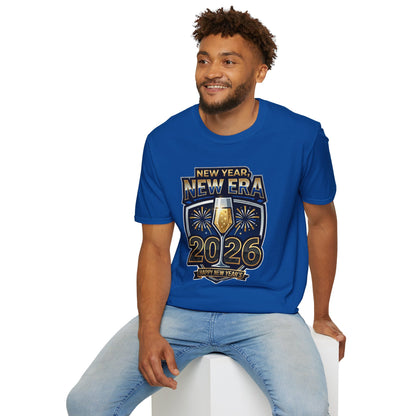New Year 2026 T-Shirt – "New Year, New Era" Champagne & Fireworks Celebration Tee