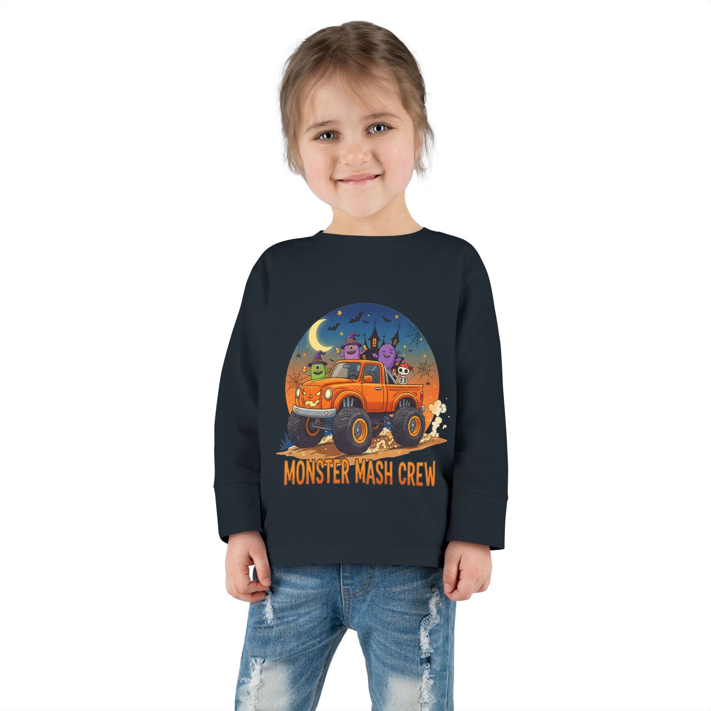 Monster Mash Toddler Long Sleeve Tee | Playful Halloween Shirt, Cute Kids Top, Fun Costume Shirt, Toddler Gift, Seasonal T-Shirt