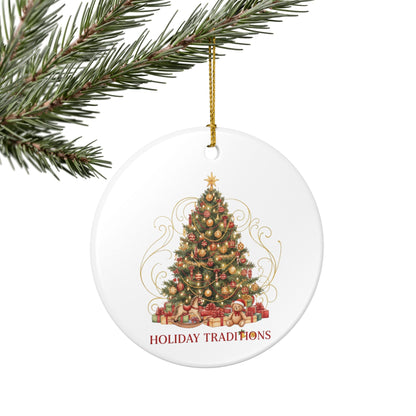 Holiday Traditions Ceramic Ornament - Christmas Tree Decoration