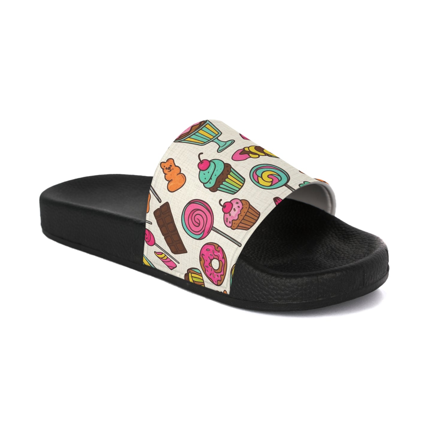 Women's Slide Sandals Sweet Treats & Dessert Doodles / Candy Land