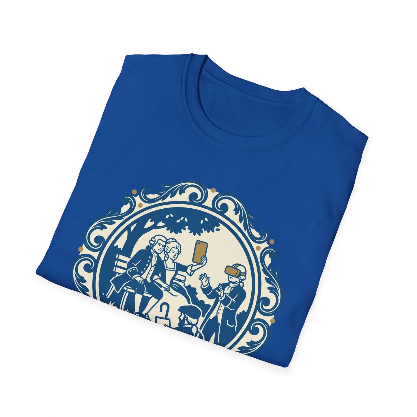 Vintage Blue Rococo Smartphone Toile -  T-Shirt