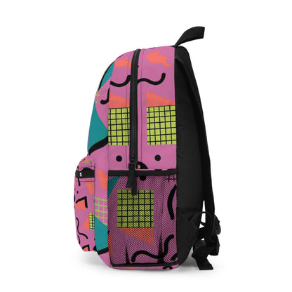 Backpack - Retro 80s Memphis Print Backpack – Pink Geometric School Bag