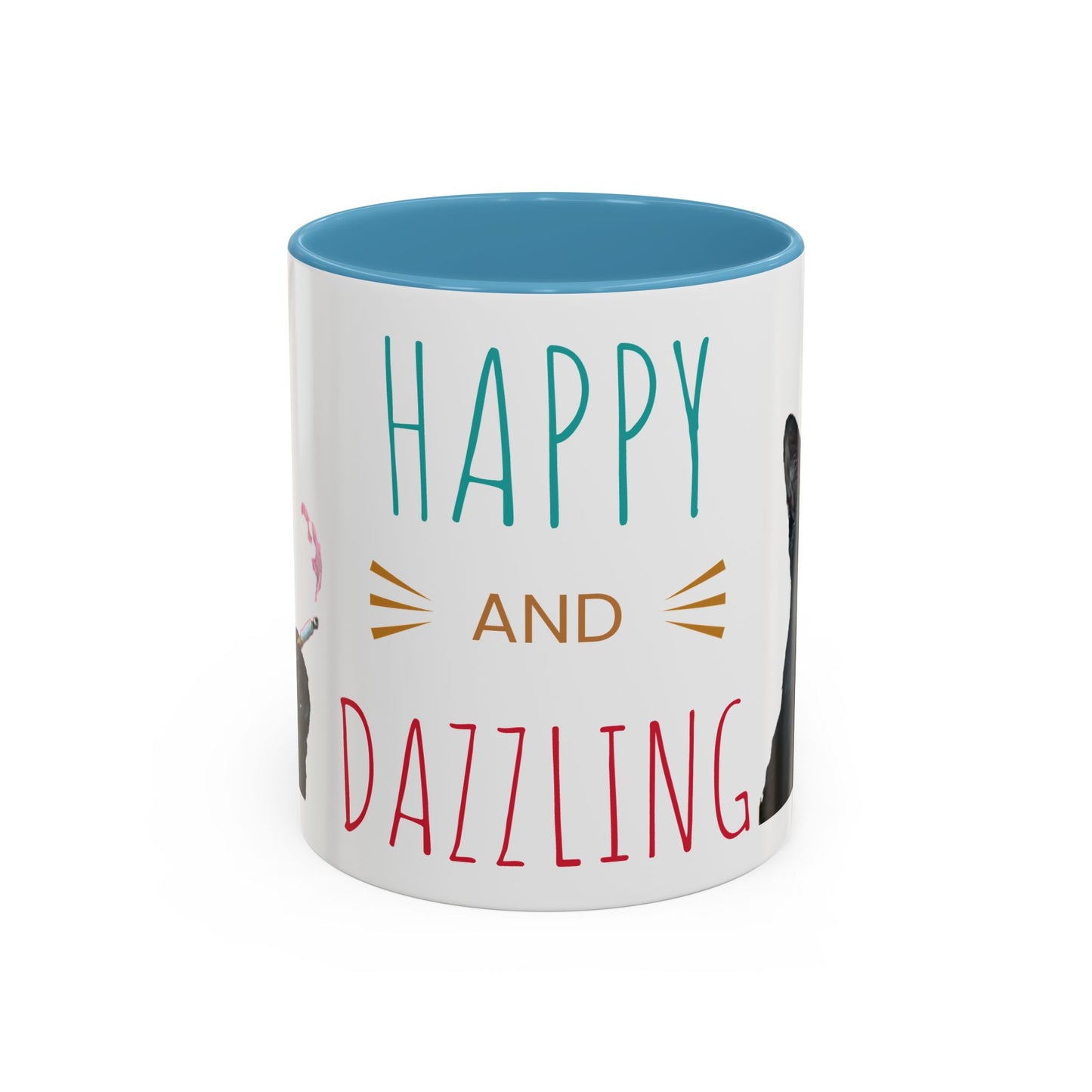 Happy and Dazzling smoking cat Cat Accent Coffee Mug — Cute Black Cat Coffee Cup (11/15oz) (free shipping)