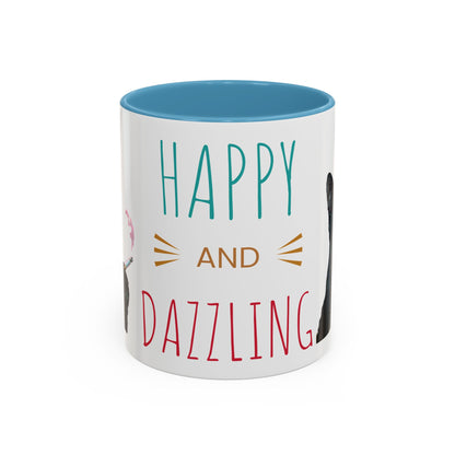 Happy and Dazzling smoking cat Cat Accent Coffee Mug — Cute Black Cat Coffee Cup (11/15oz) (free shipping)