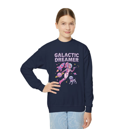 Youth Sweatshirt — "Galactic Dreamer" Astronaut Mermaid Crewneck