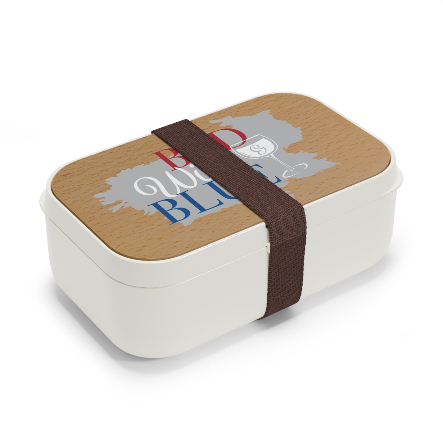 Stylish Bento Lunch Box - "Bed, Wine & Blue" Design