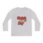 Youth Long Sleeve Tee — "Sleigh All Day" Christmas Candy Cane Holiday Shirt