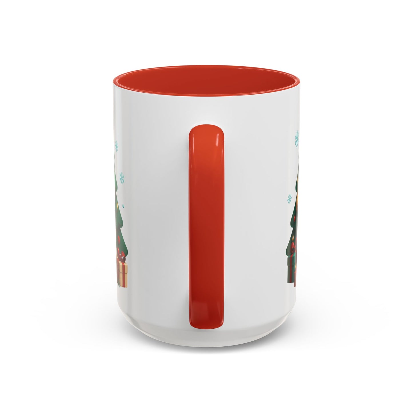 Christmas Tree & Snowman Accent Coffee Mug — Festive Holiday 11/15oz Ceramic