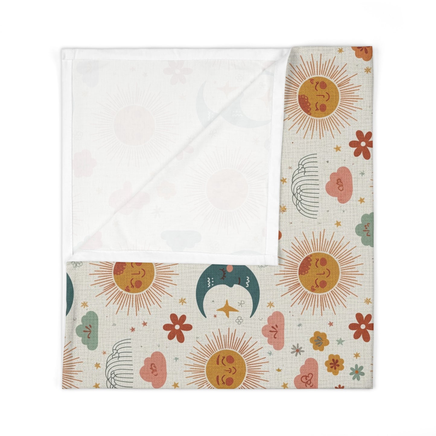 Boho Sun & Moon Baby Swaddle Blanket — Boho Nursery Muslin Wrap