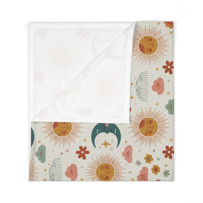 Boho Sun & Moon Baby Swaddle Blanket — Boho Nursery Muslin Wrap
