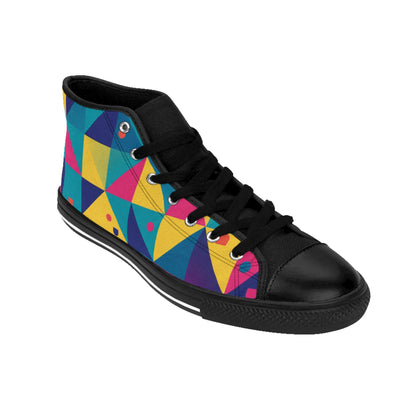 Men's Retro  Geometric Color-Block High-Top Sneakers — Men's Retro Triangle Pattern (free shipping)