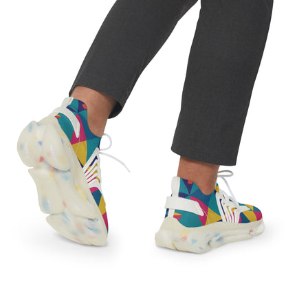 men's Colorful Geometric Mesh Sneakers — Men's Athletic Casual Shoes (free shipping)