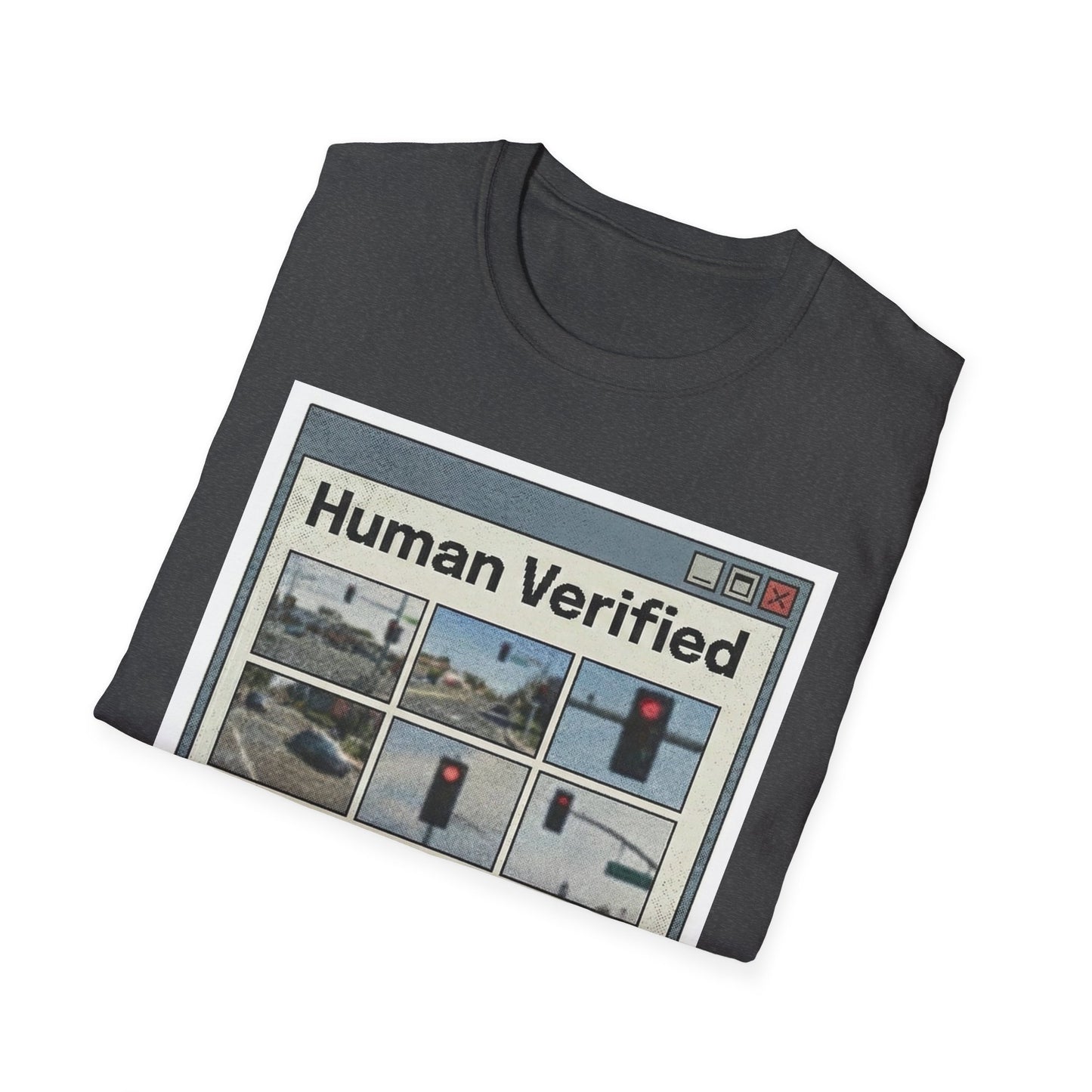 Human Verified T-Shirt – CAPTCHA Traffic Light Graphic Shirt