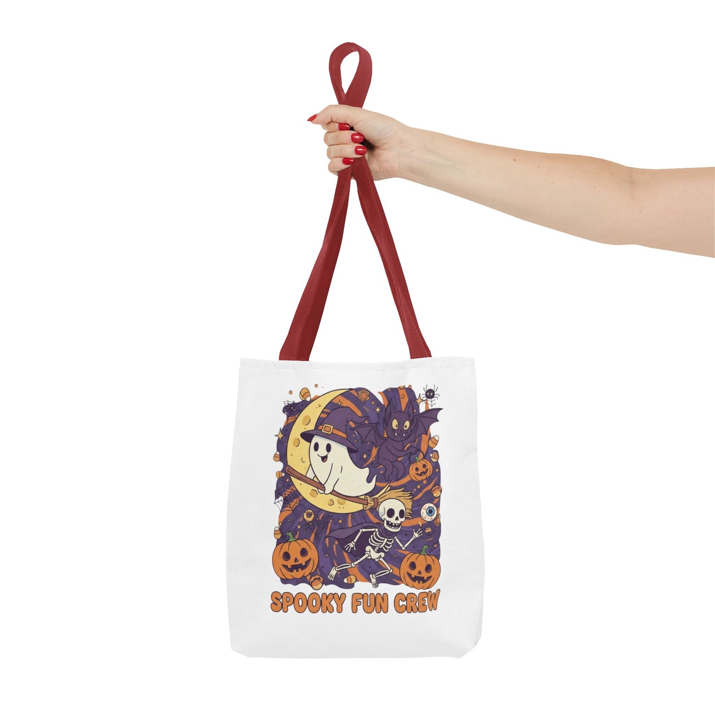 Spooky Fun Crew Halloween Tote Bag, Trick or Treat Bag, Haunted House Accessory, Fall Gift, Party Favor