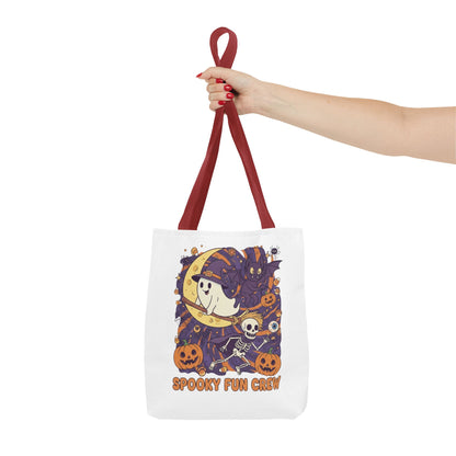Spooky Fun Crew Halloween Tote Bag, Trick or Treat Bag, Haunted House Accessory, Fall Gift, Party Favor