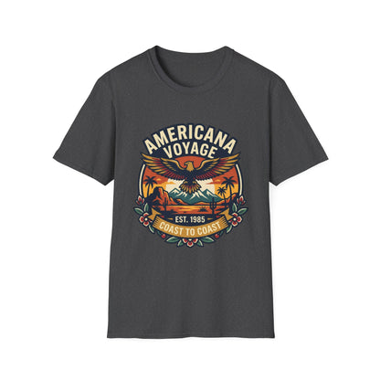 Americana Voyage retro Graphic T-Shirt — Coast to Coast Eagle Sunset