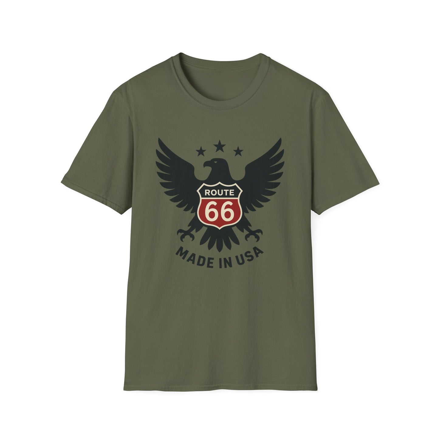 American Route 66 Eagle T-Shirt — Made in USA Vintage Roadtrip Tee