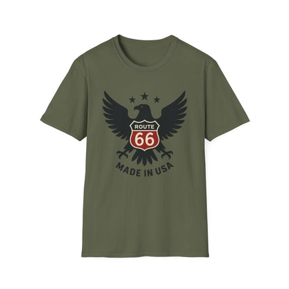 American Route 66 Eagle T-Shirt — Made in USA Vintage Roadtrip Tee