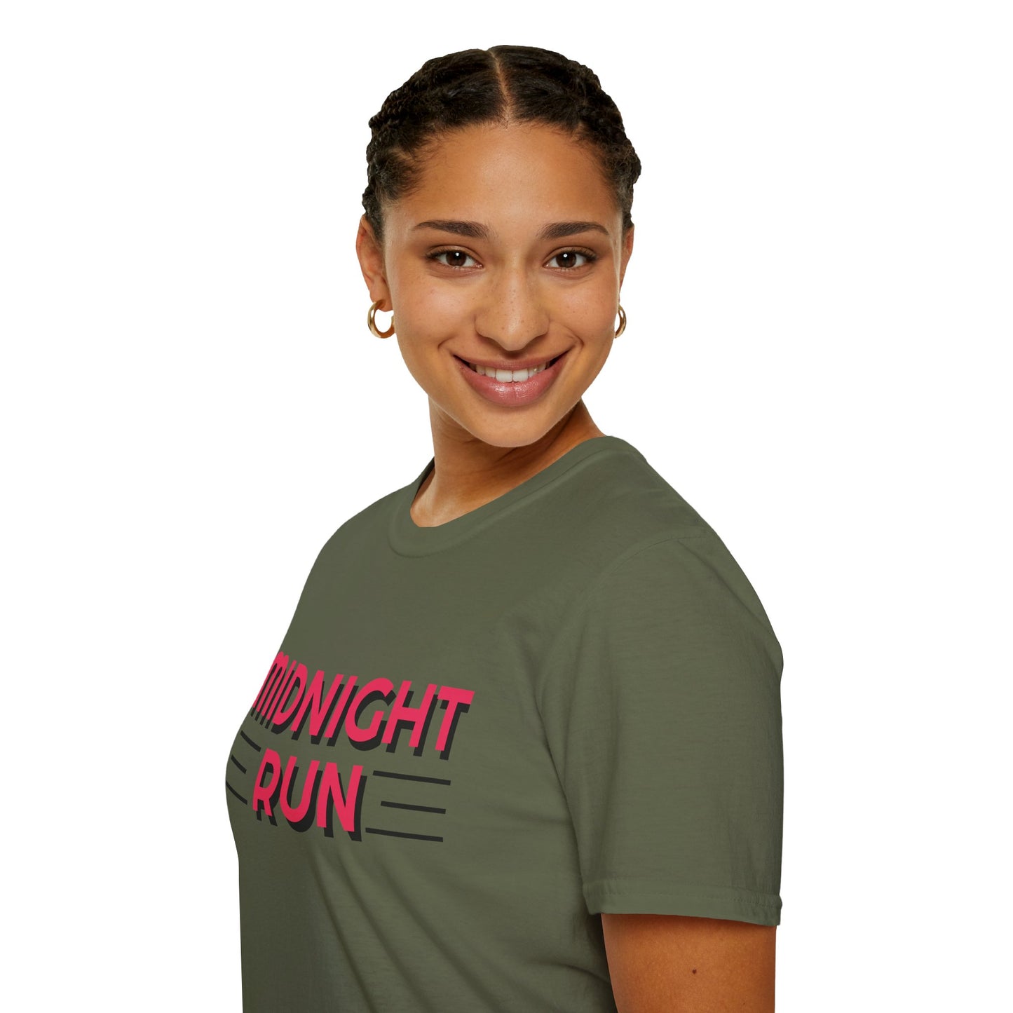 Midnight Run T-Shirt — Retro Pink Track Graphic Tee