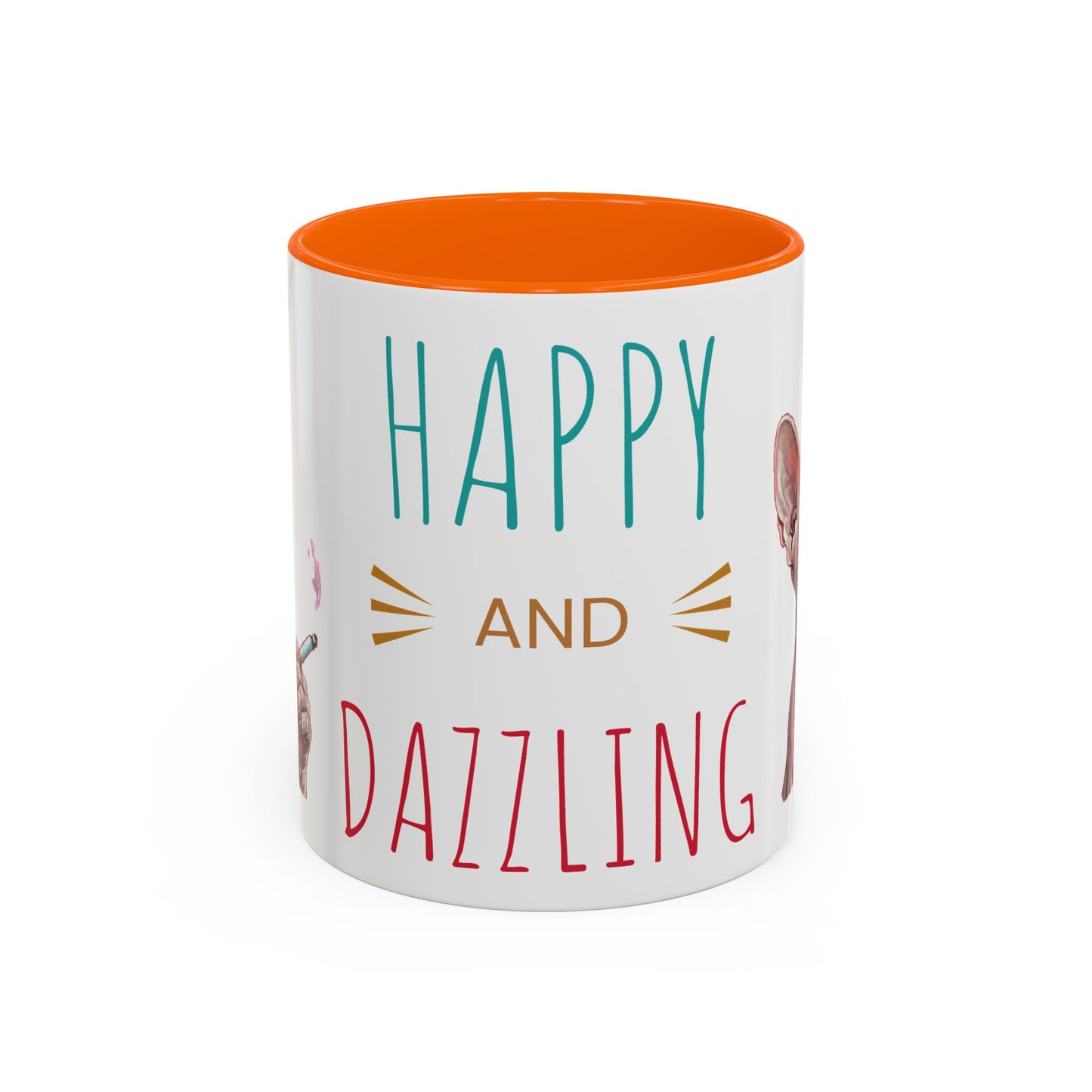 Happy and Dazzling smoking Cat Coffee Mug — Sphynx Cat Accent Mug (11/15oz) (free shipping)