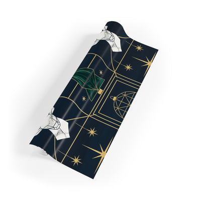 Elegant Christmas Gift Wrapping Paper Roll - Deer & Tree Design