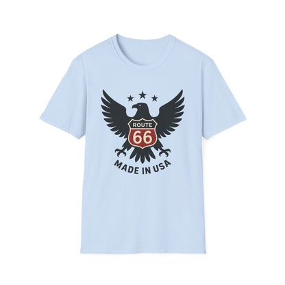 American Route 66 Eagle T-Shirt — Made in USA Vintage Roadtrip Tee