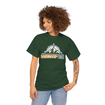 Base Camp Vital Mountain Compass Crewneck T-Shirt | Outdoor Hiking Graphic Tee | Midweight Cotton Trail Shirt (free shipping)