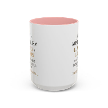 Joy in Minimalism Luxury & Lights Coffee Mug — Holiday Gilded Snowfall Design (11/15oz)