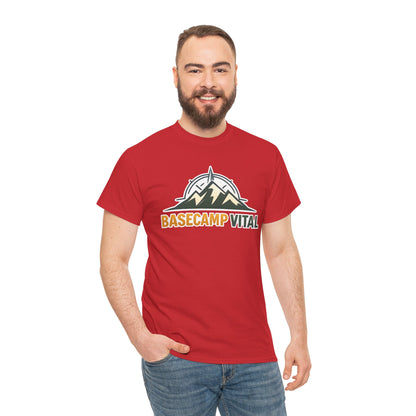 Base Camp Vital Mountain Compass Crewneck T-Shirt | Outdoor Hiking Graphic Tee | Midweight Cotton Trail Shirt (free shipping)