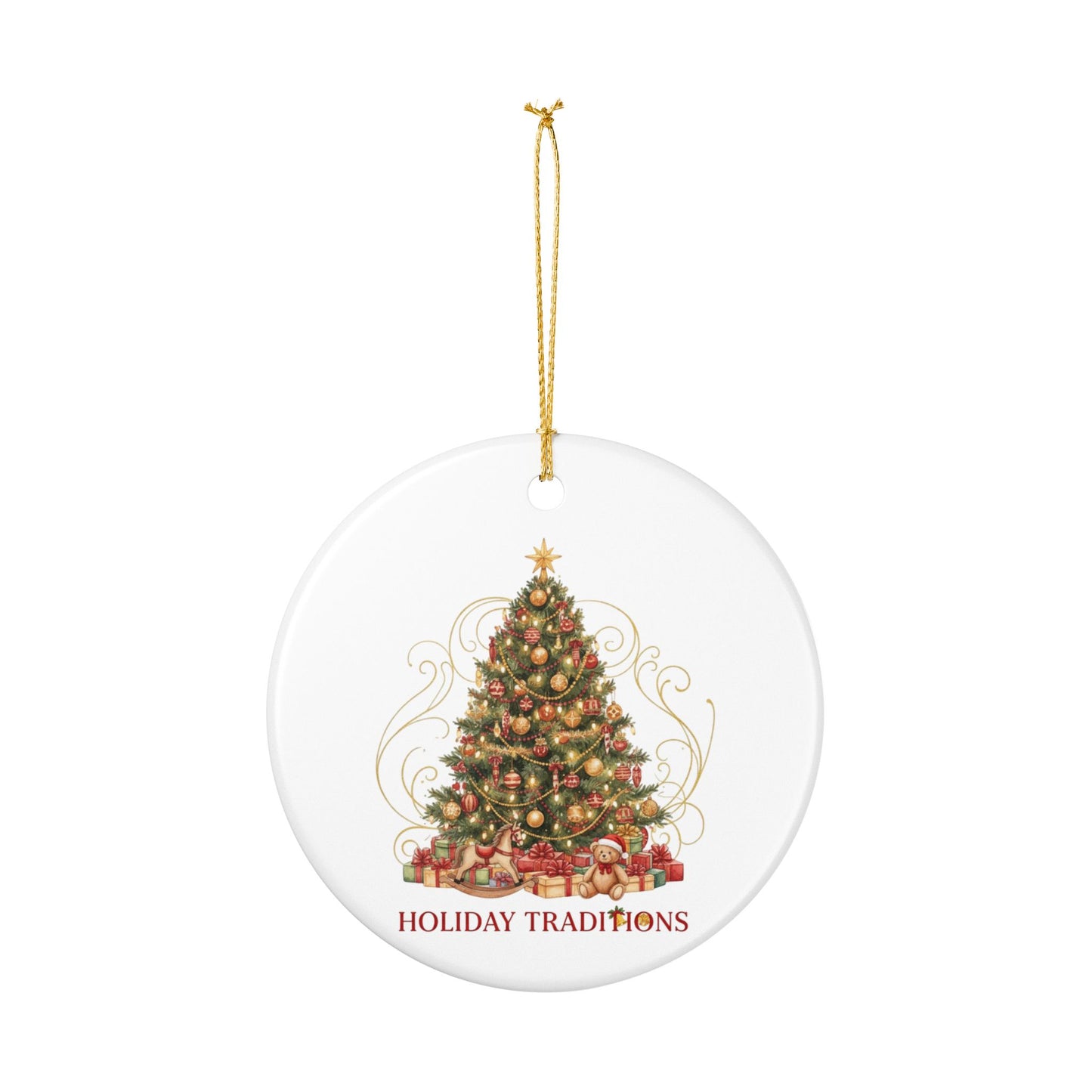 Holiday Traditions Ceramic Ornament - Christmas Tree Decoration