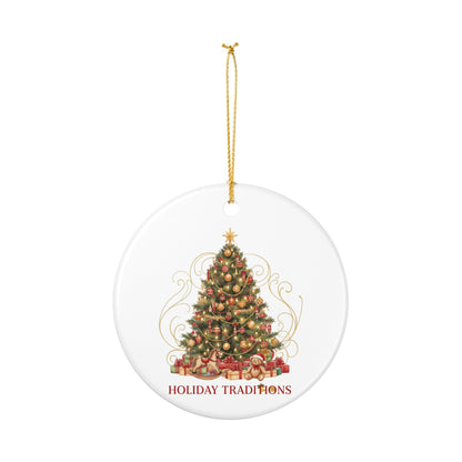 Holiday Traditions Ceramic Ornament - Christmas Tree Decoration