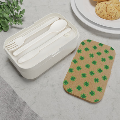 Eco-Friendly Bento Lunch Box with Green Clover Design