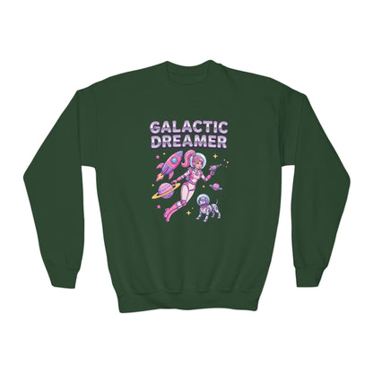 Youth Sweatshirt — "Galactic Dreamer" Astronaut Mermaid Crewneck