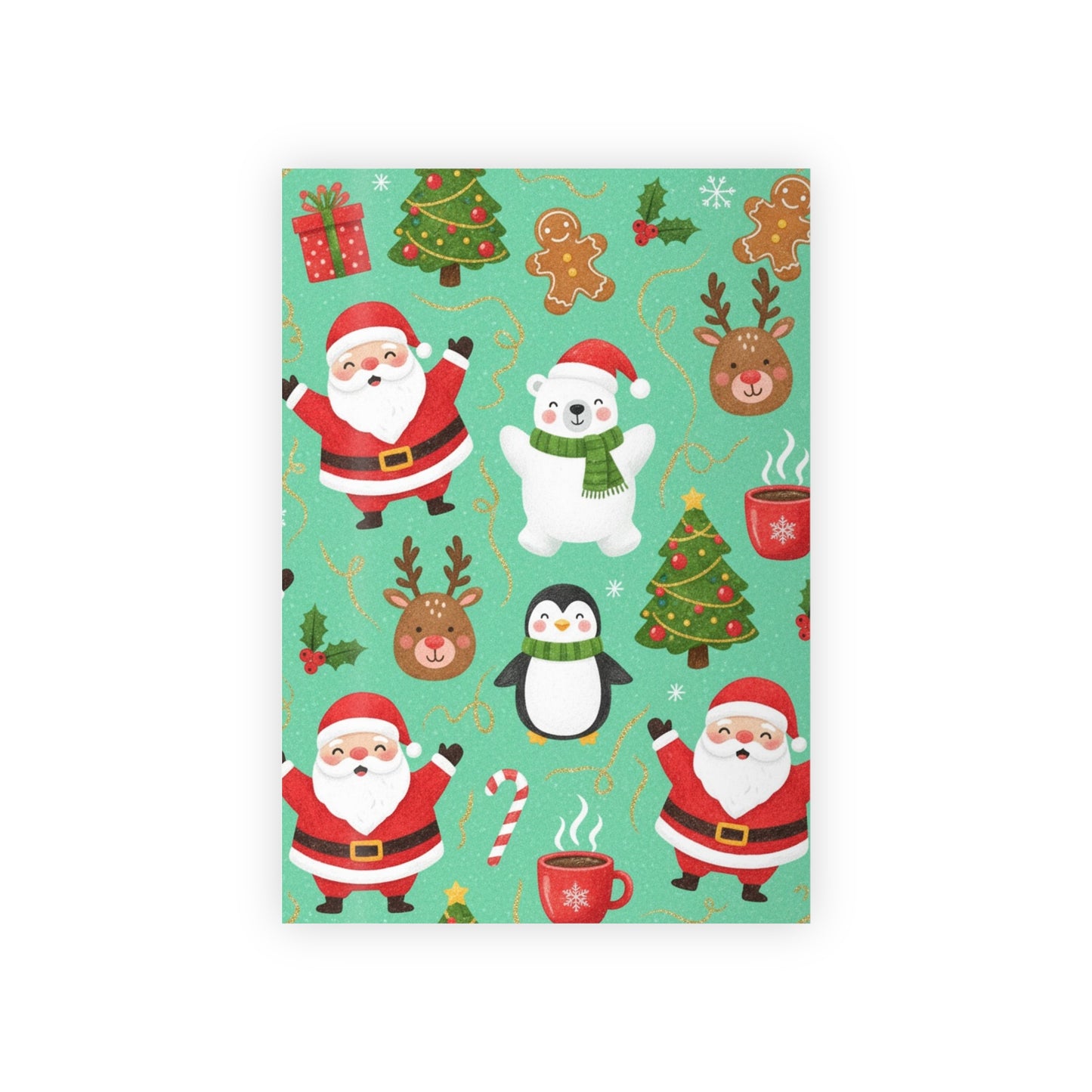 Santa and friends Gift Wrapping Paper Rolls, 1pc