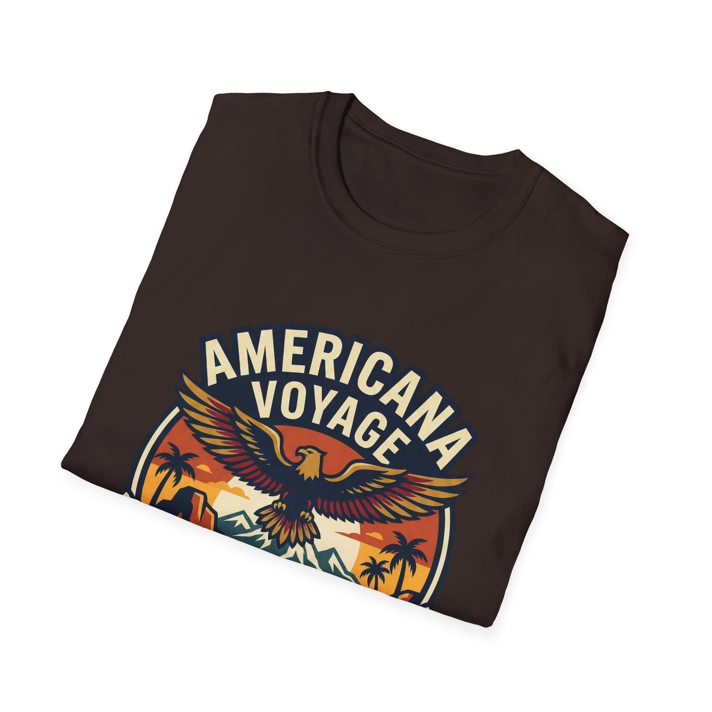 Americana Voyage retro Graphic T-Shirt — Coast to Coast Eagle Sunset