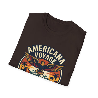 Americana Voyage retro Graphic T-Shirt — Coast to Coast Eagle Sunset
