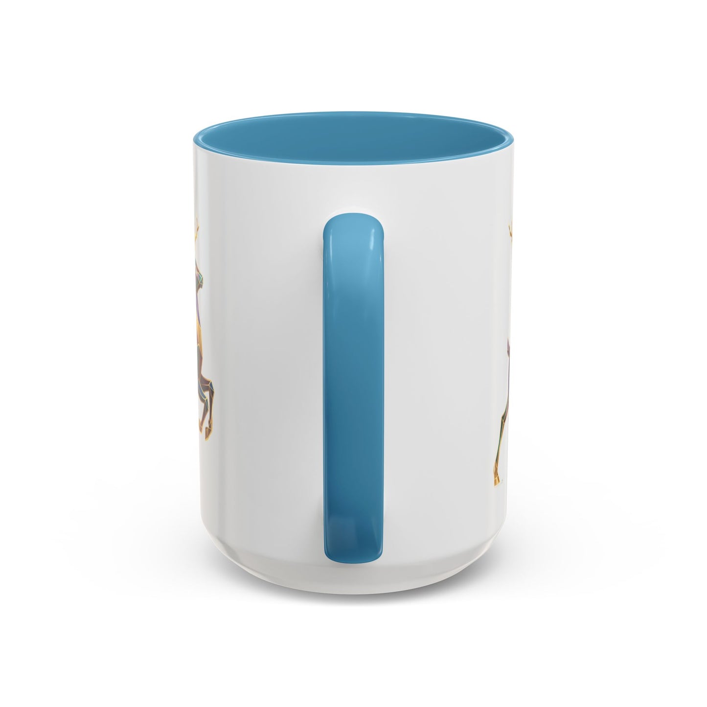 Geometric Rainbow Reindeer Accent Coffee Mug (11/15 oz)