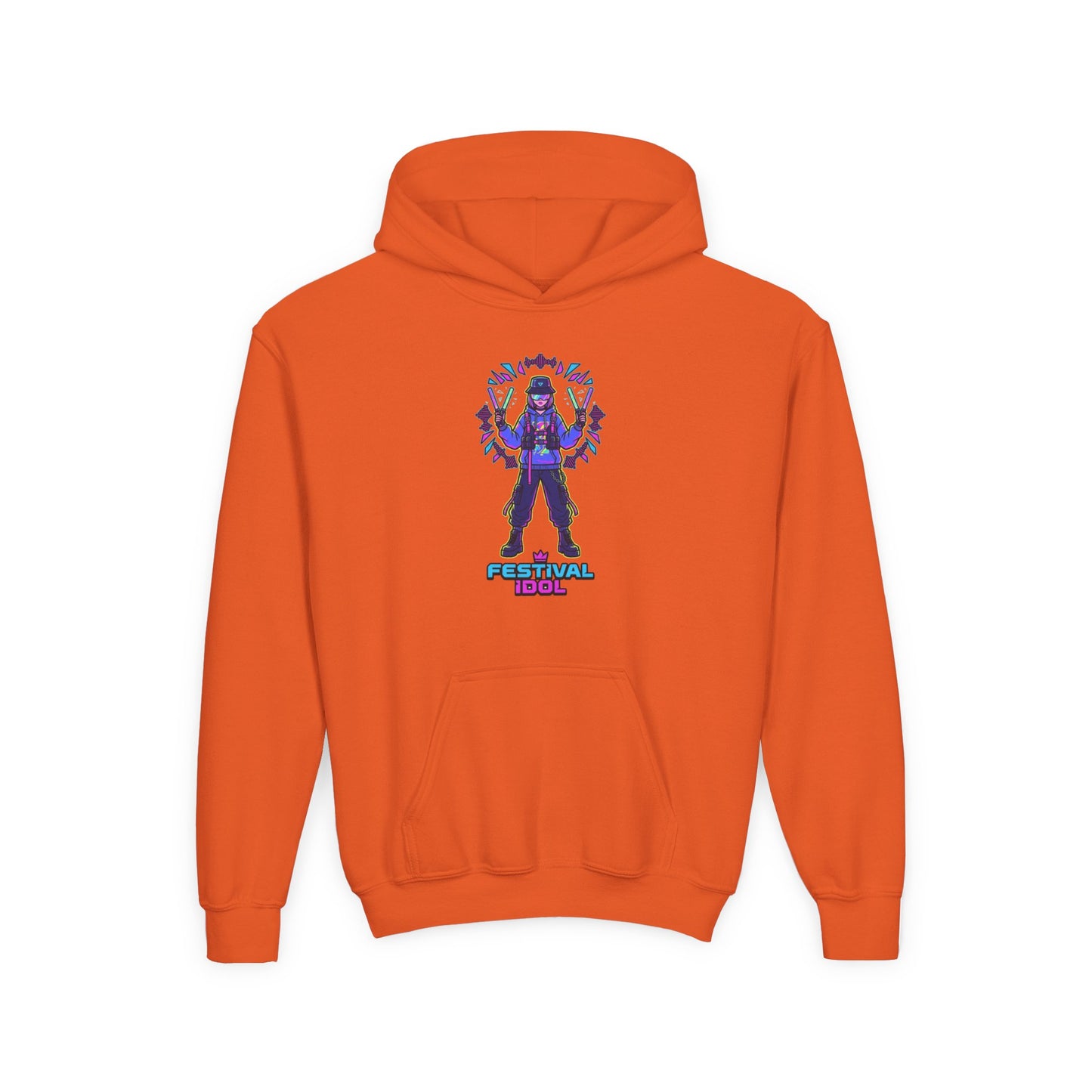 Youth Hoodie — Neon k-Pops Gamer Girl Graphic “Pixel Pal” Streetwear
