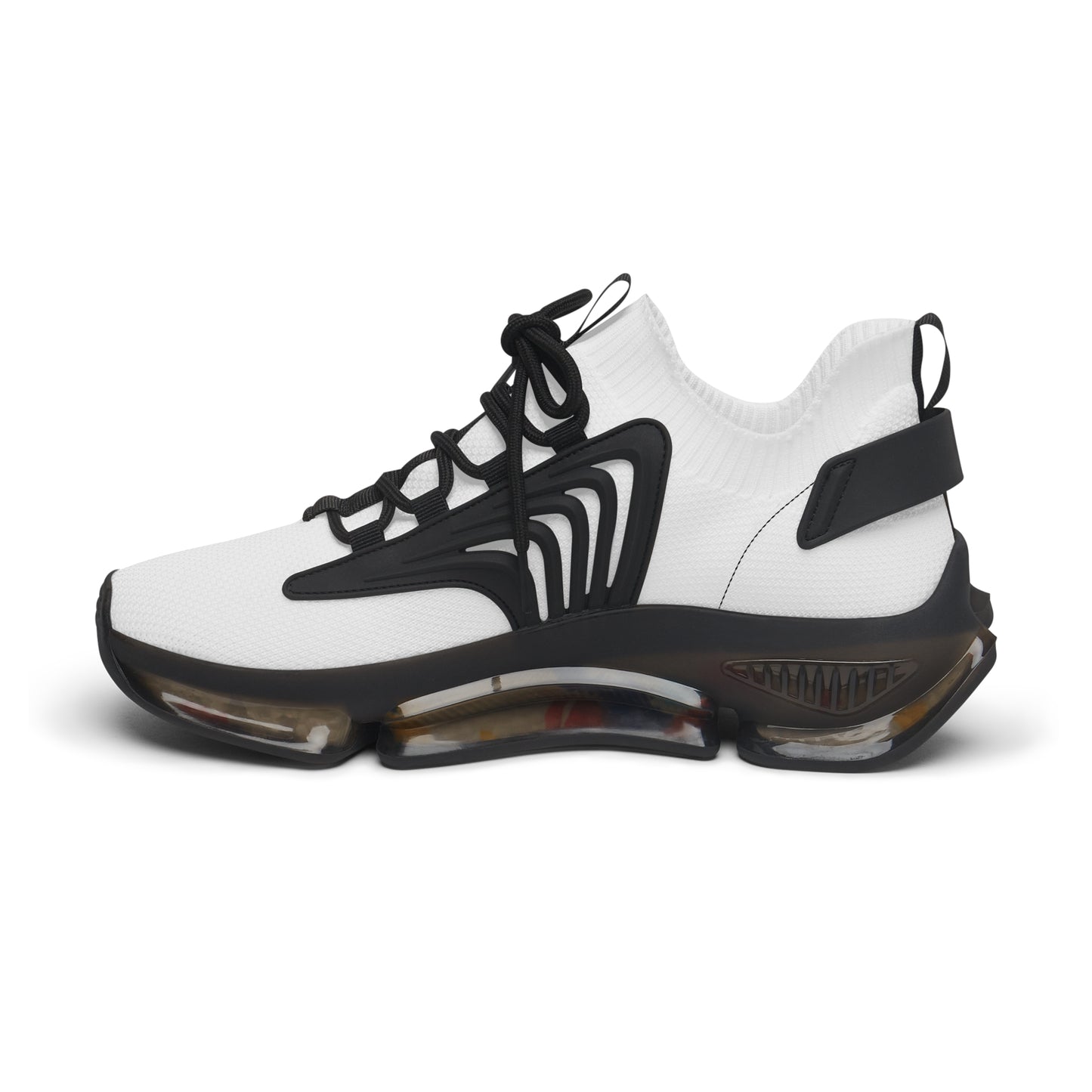 Women’s White Mesh Sneakers — Lightweight Breathable Athletic Shoes with Color-Accent Sole