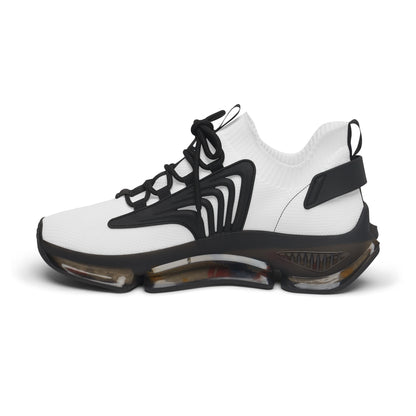 Women’s White Mesh Sneakers — Lightweight Breathable Athletic Shoes with Color-Accent Sole