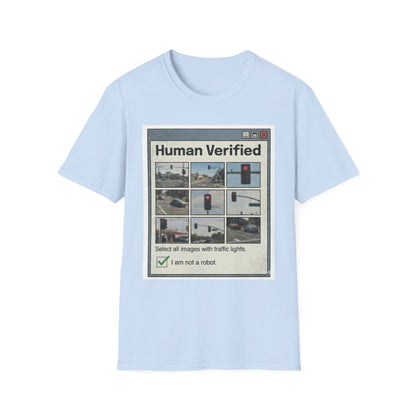 Human Verified T-Shirt – CAPTCHA Traffic Light Graphic Shirt