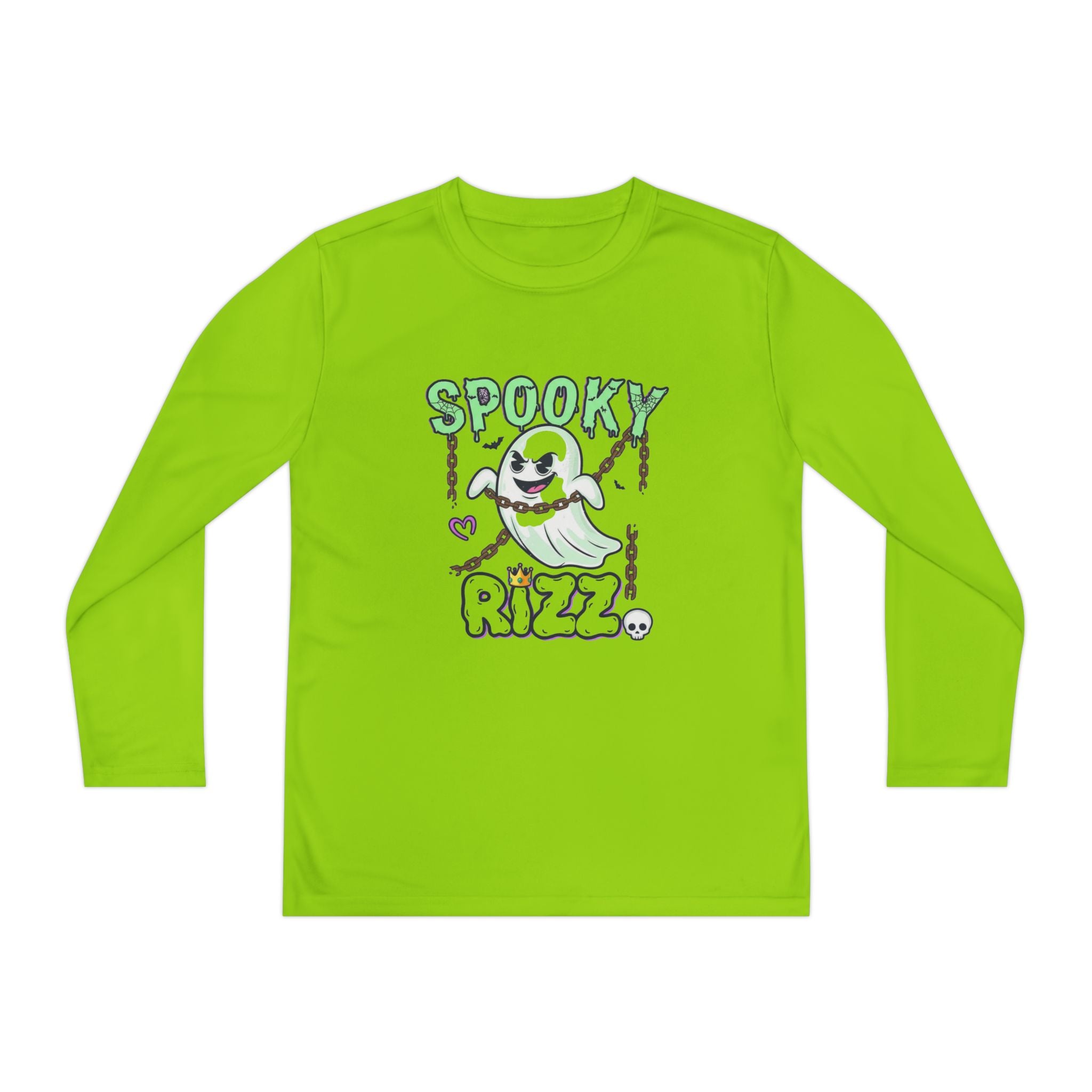 Spooky Long Sleeve Tee, Kids Ghost Shirt, Halloween Shirt, Youth Halloween Apparel, Spooky Vibes Tee, Ghostly Fun Wear